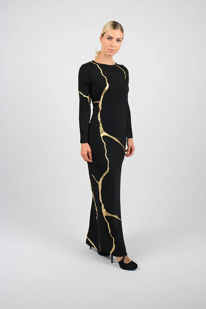 Boho Maxi in Black & Gold