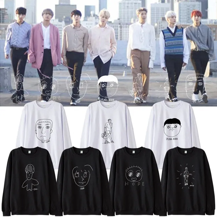 BTS Cartoon Drawing Sweatshirt