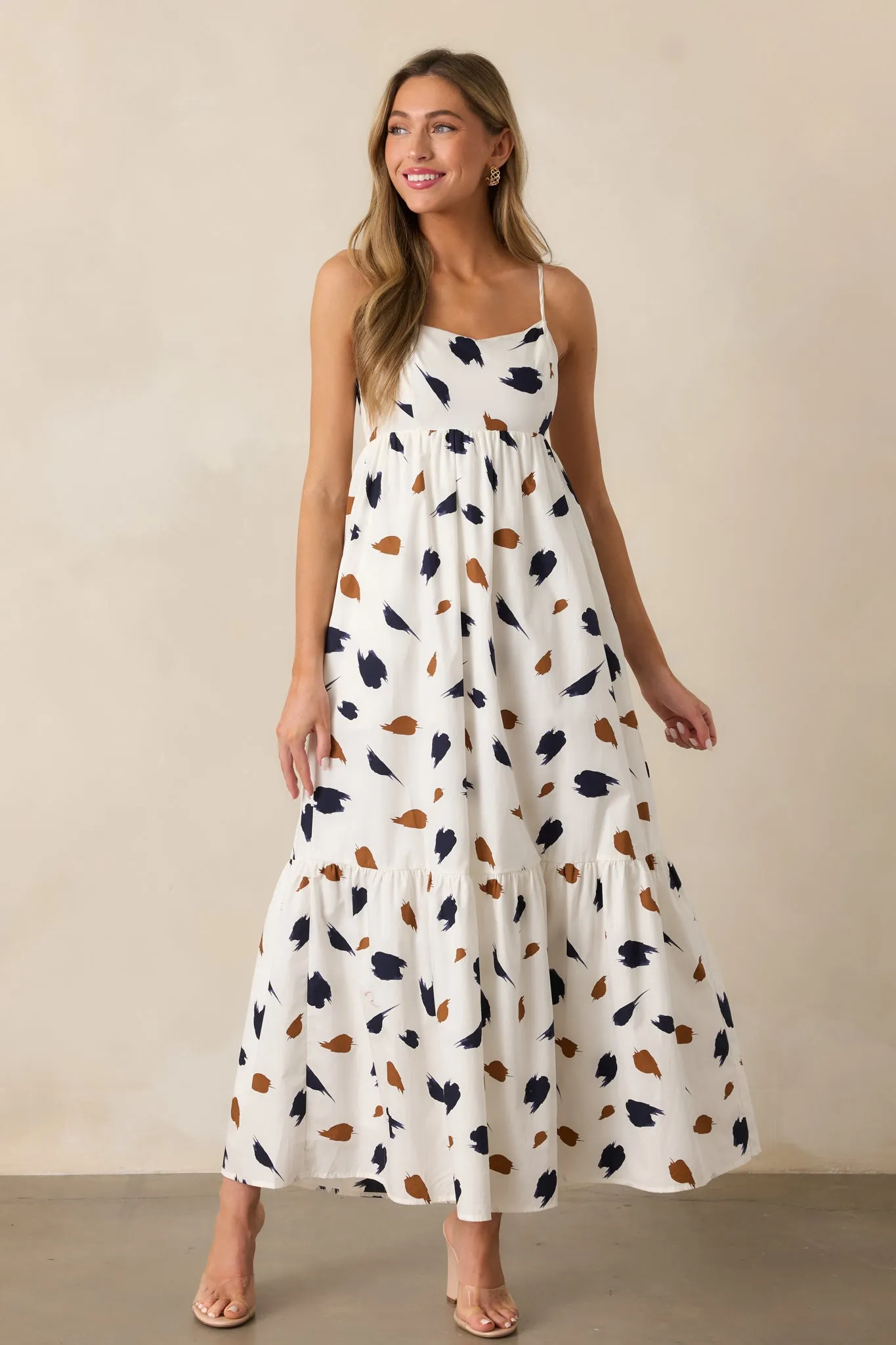 Call The Shots 100% Cotton Ivory Maxi Dress