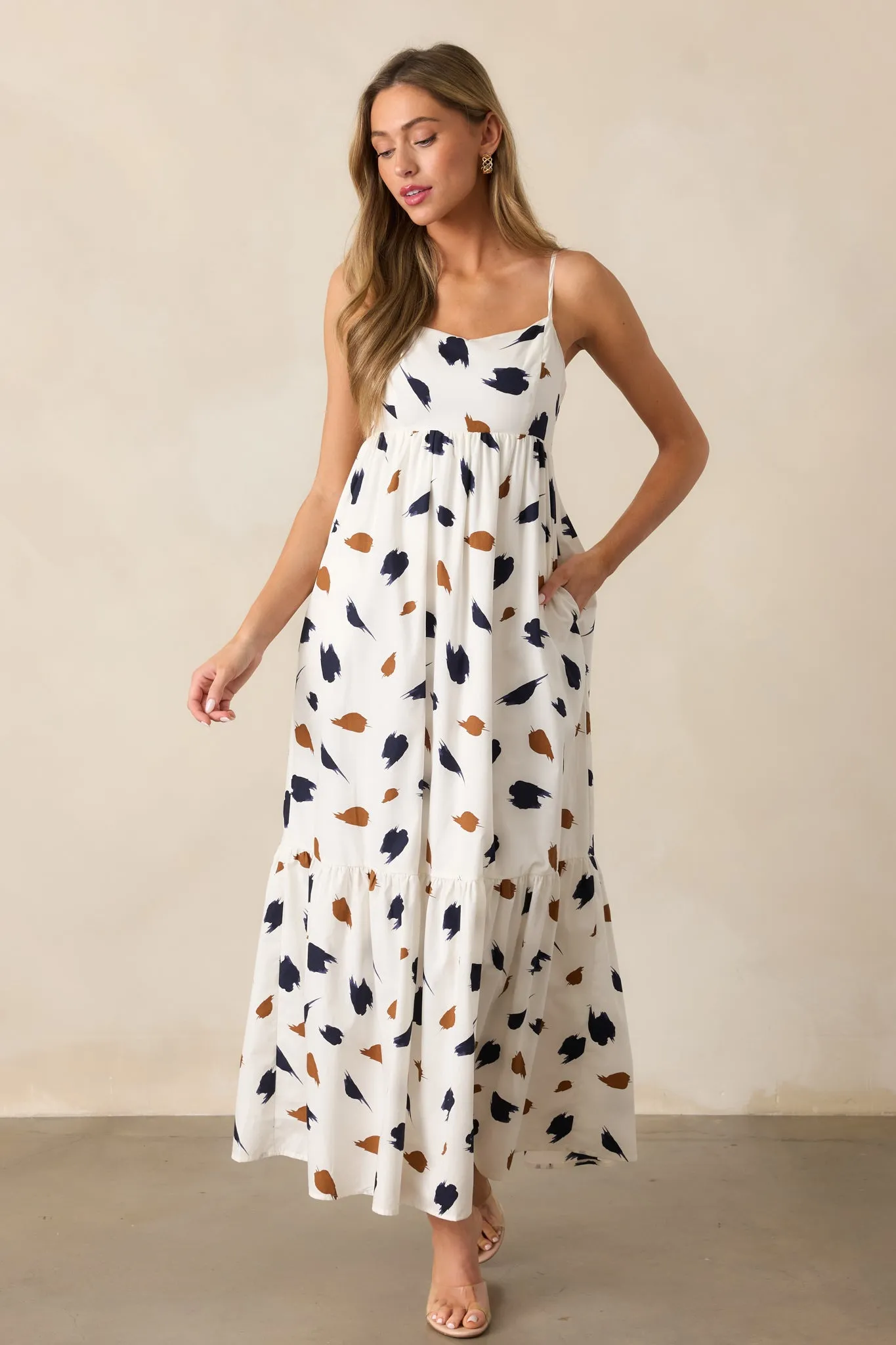 Call The Shots 100% Cotton Ivory Maxi Dress