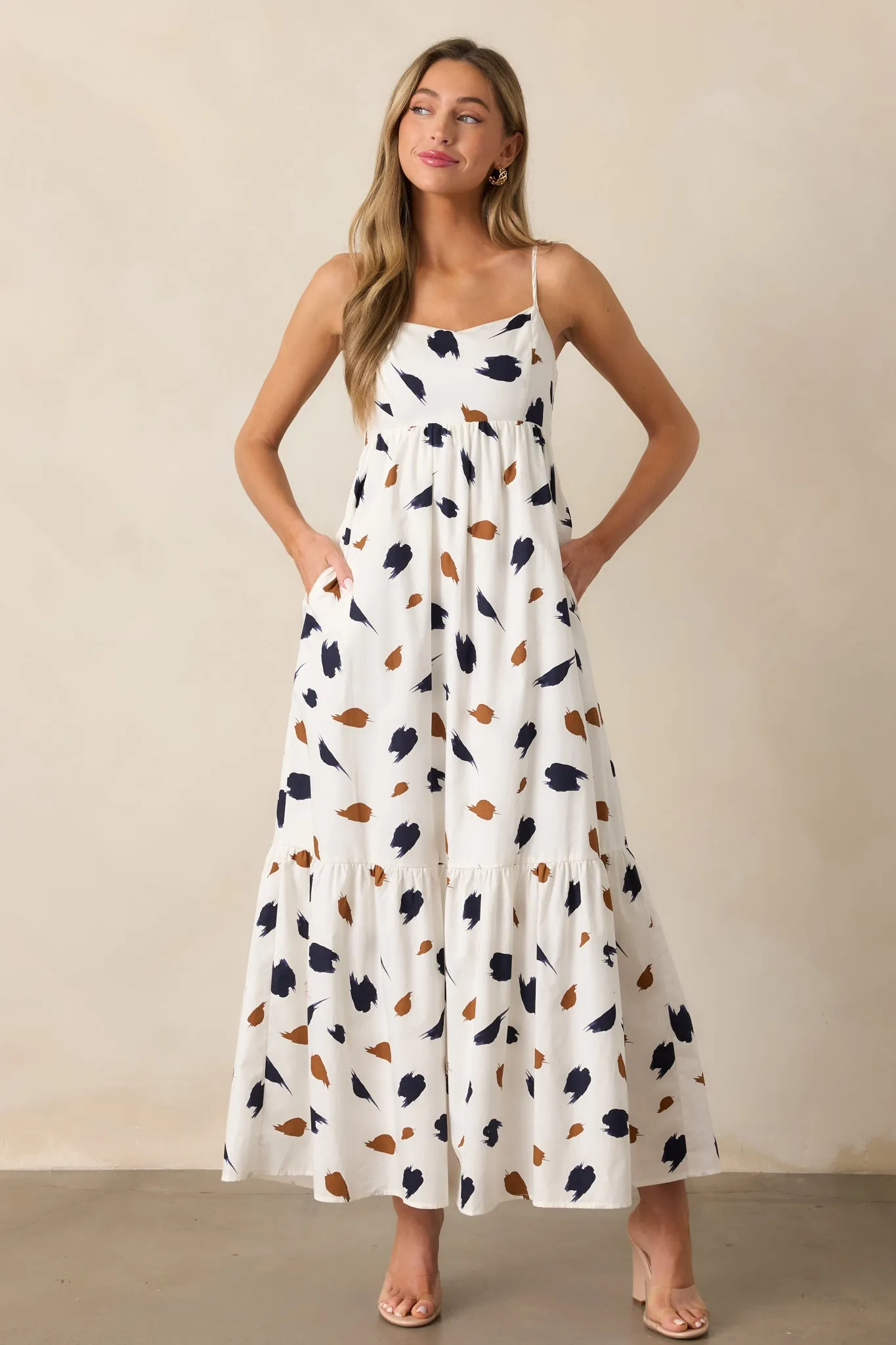 Call The Shots 100% Cotton Ivory Maxi Dress