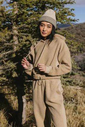 Callie Sherpa Hoodie in Camel - FINAL SALE