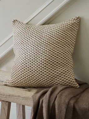 Camel & Cream Basket Weave Cushion Cover