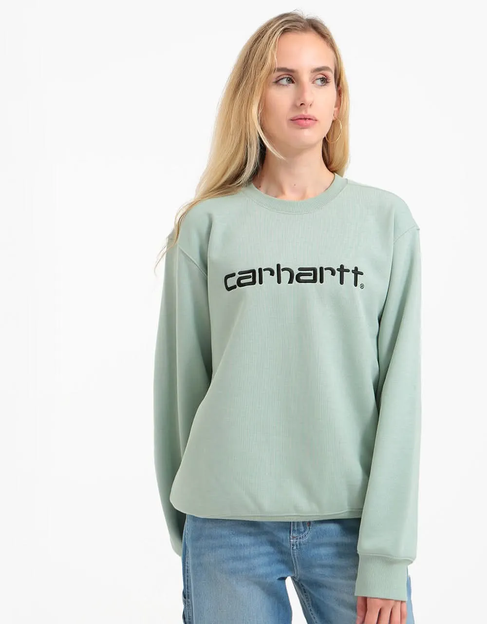 Carhartt WIP Womens Oversized Sweatshirt - Frosted Green