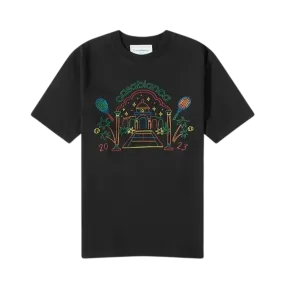 Casablanca Crayon Rainbow Temple T-Shirt 'Black'