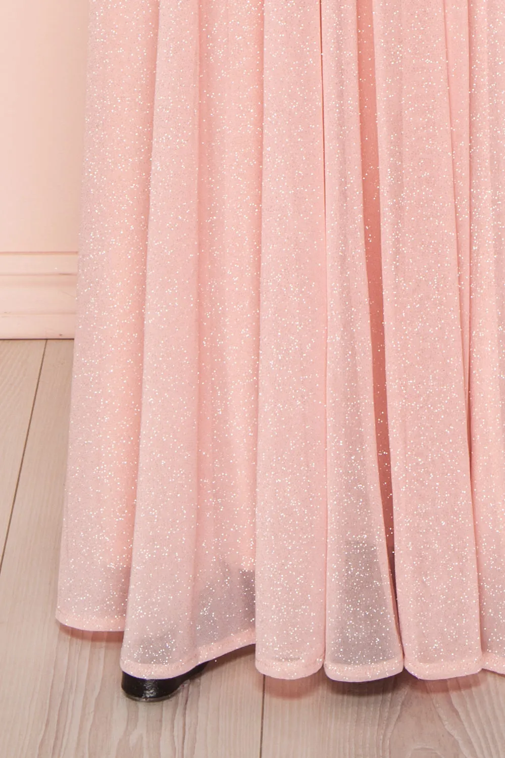 Cephee Blush | Pink Maxi Glitter Dress