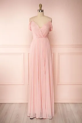 Cephee Blush | Pink Maxi Glitter Dress