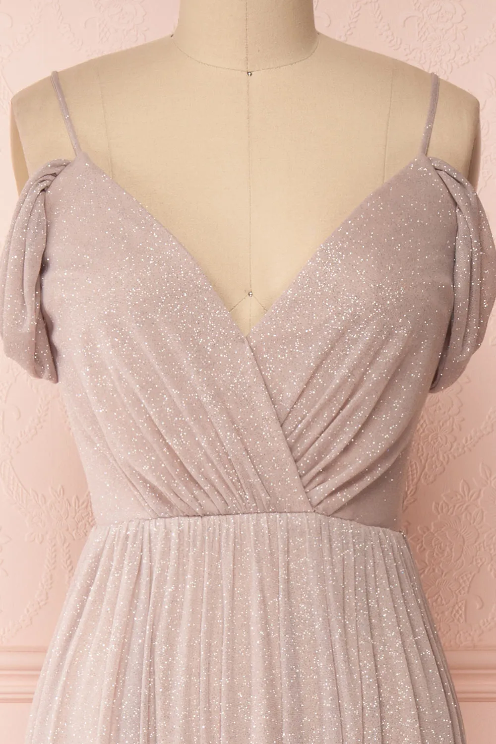 Cephee Taupe | Maxi Glitter Dress