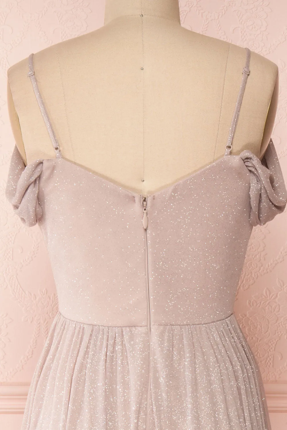 Cephee Taupe | Maxi Glitter Dress