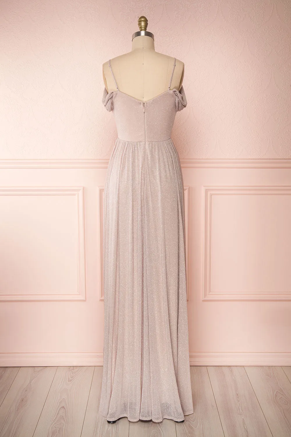 Cephee Taupe | Maxi Glitter Dress