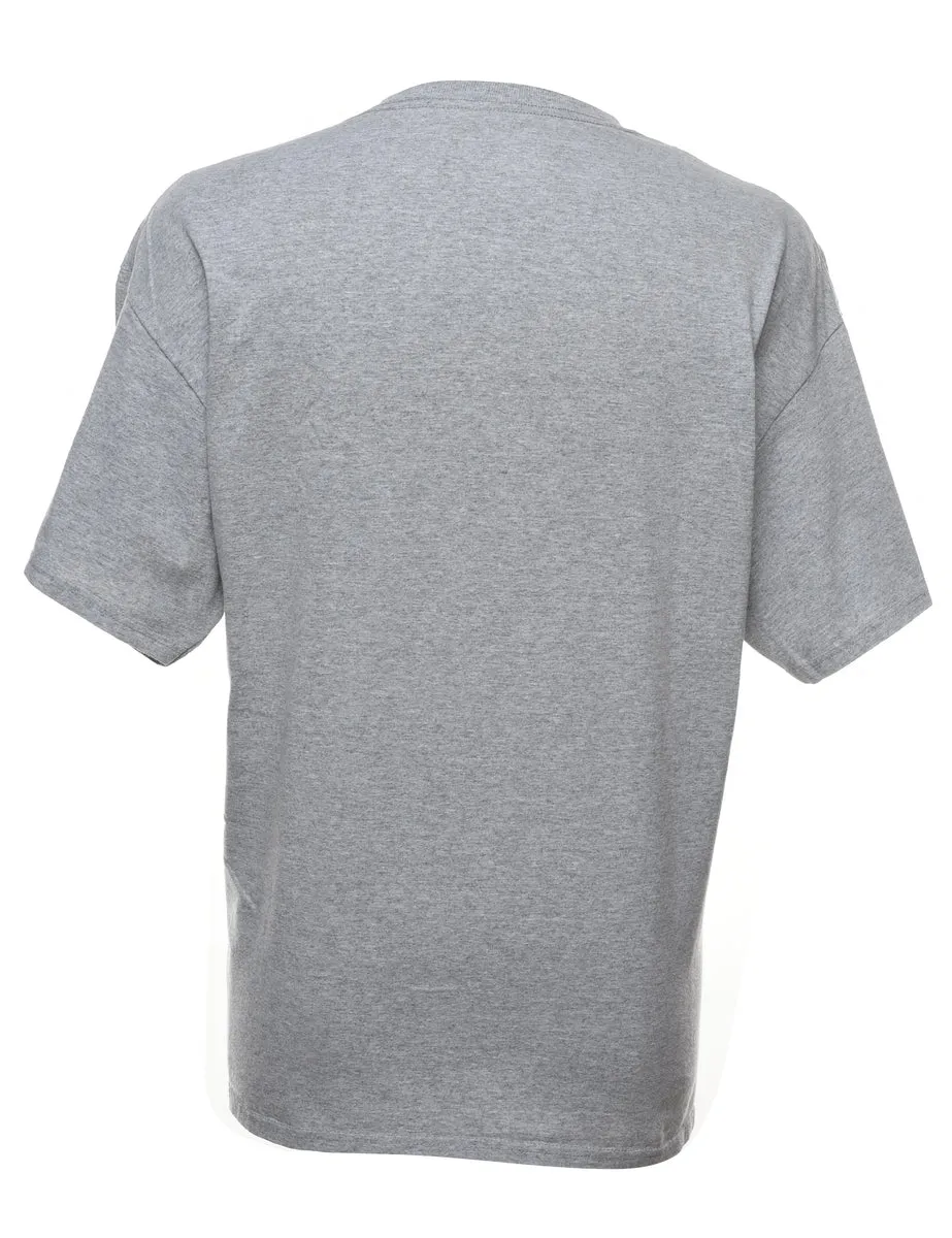 Champion Baseball Light Grey & Maroon Sports T-shirt - XL