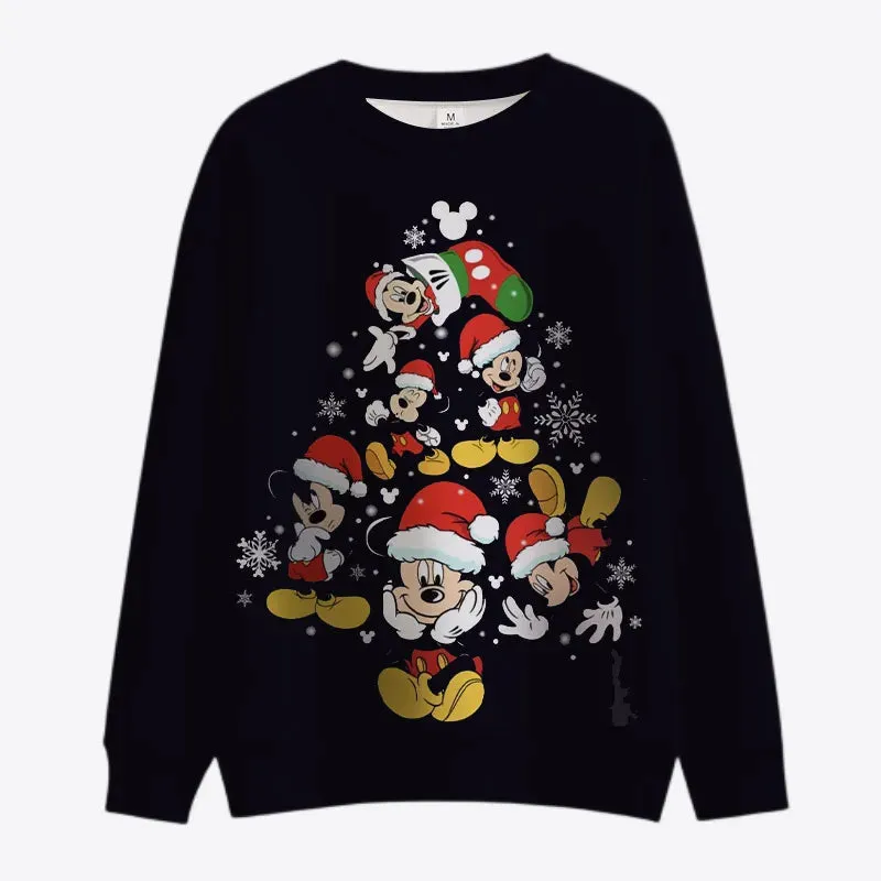 Christmas Mickey and Minnie Crew Collar Sweatshirt