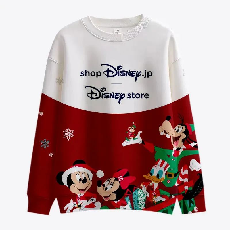 Christmas Mickey and Minnie Crew Collar Sweatshirt