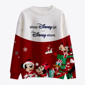 Christmas Mickey and Minnie Crew Collar Sweatshirt