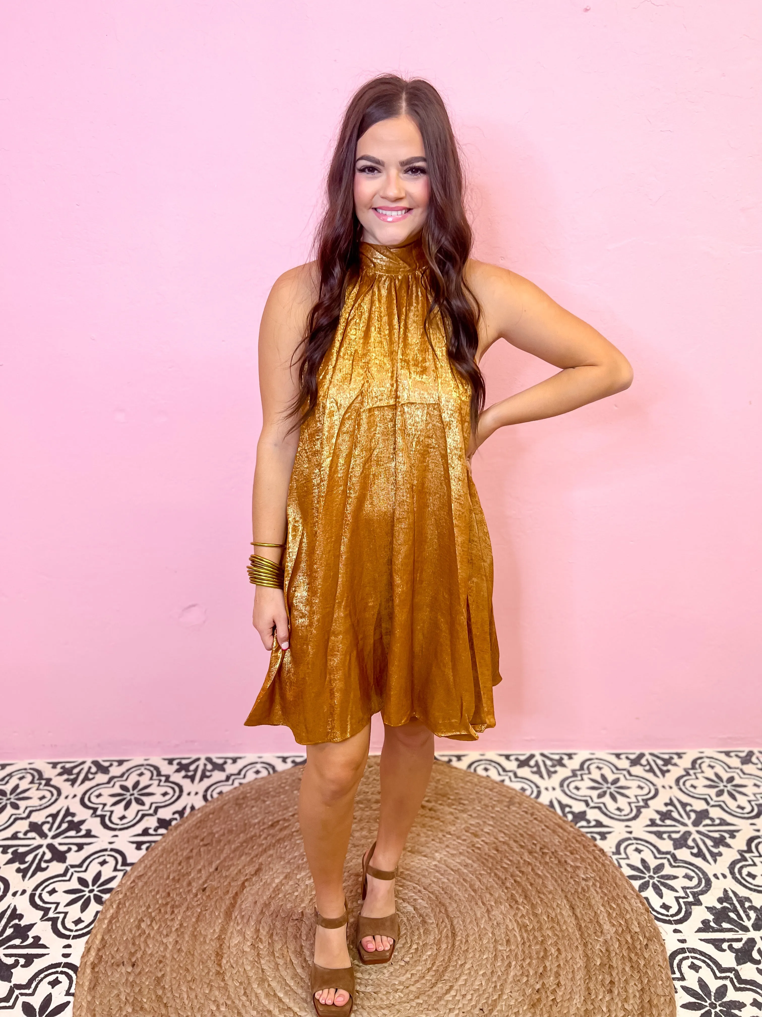 Copper Swing Mini Dress