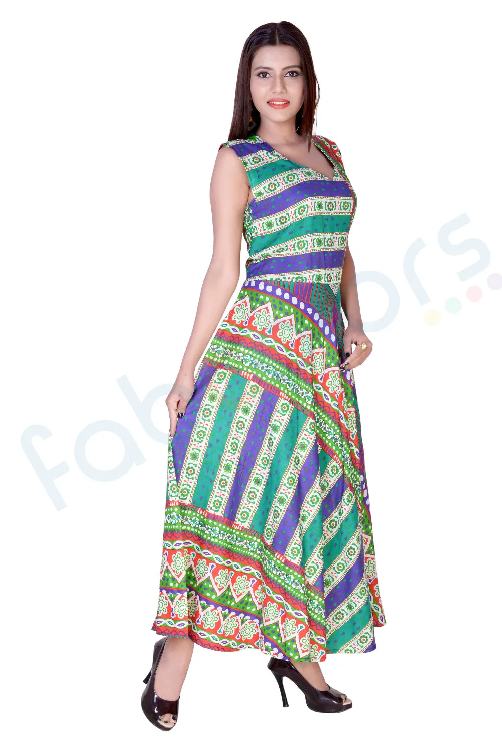 Cotton Multi Color Maxi Long Dress