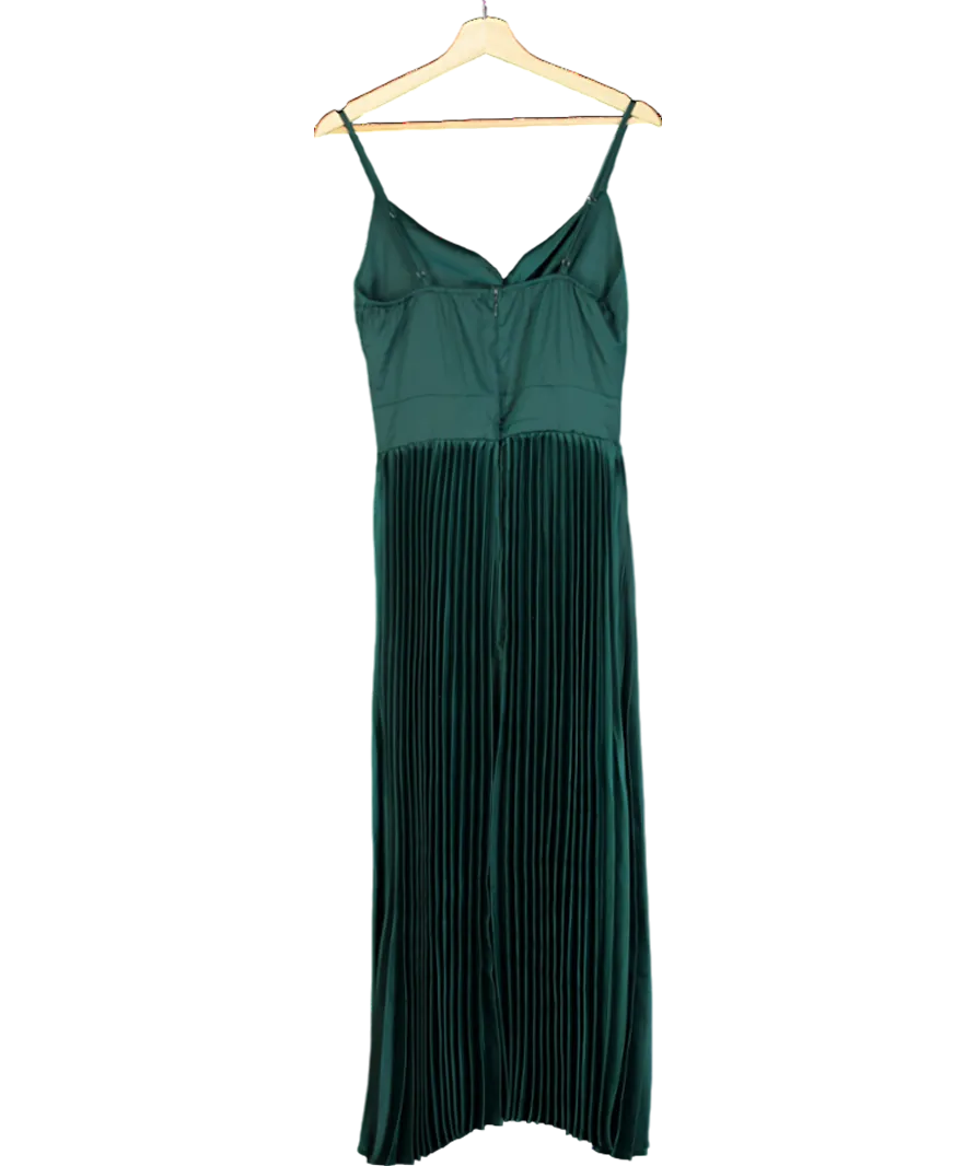 Cupshe Green Satin Evening Knot V-neck Maxi Dress UK S