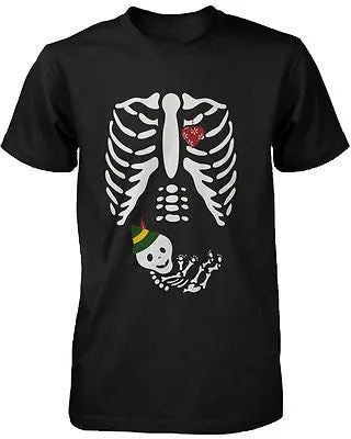 Cute Christmas Maternity Wear Cotton T-shirt - Elf Baby X-ray Graphic Tee