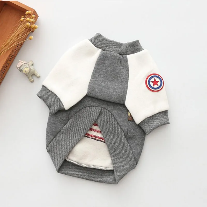 Cute USA Flag Design Warm Thick Coat Puppy Sweatshirt