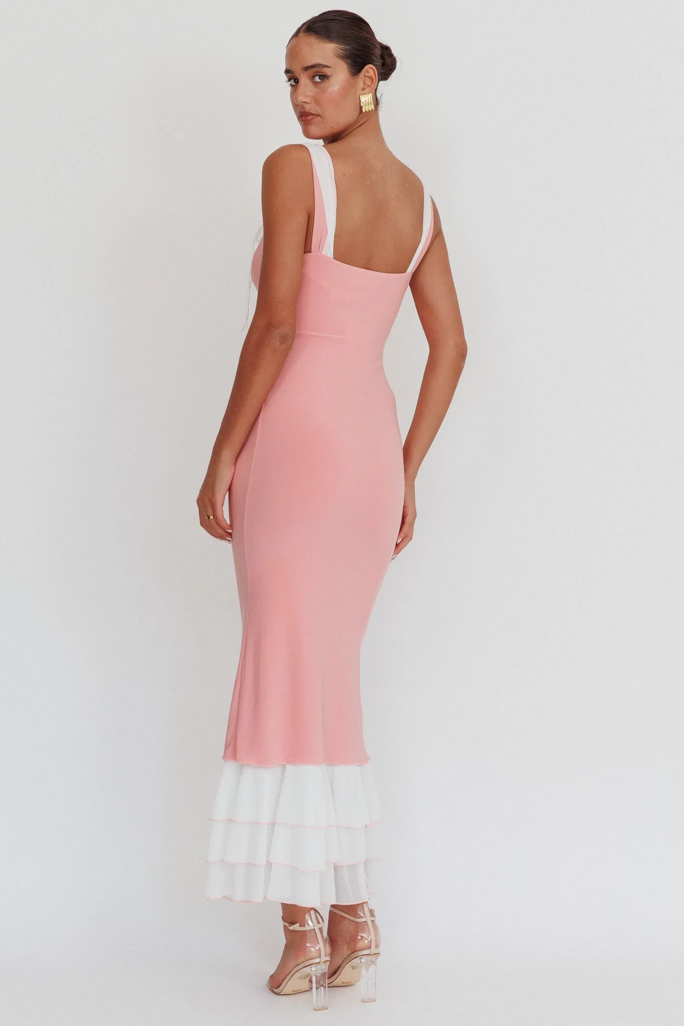 Daydreamers Ruffle Maxi Dress Pink