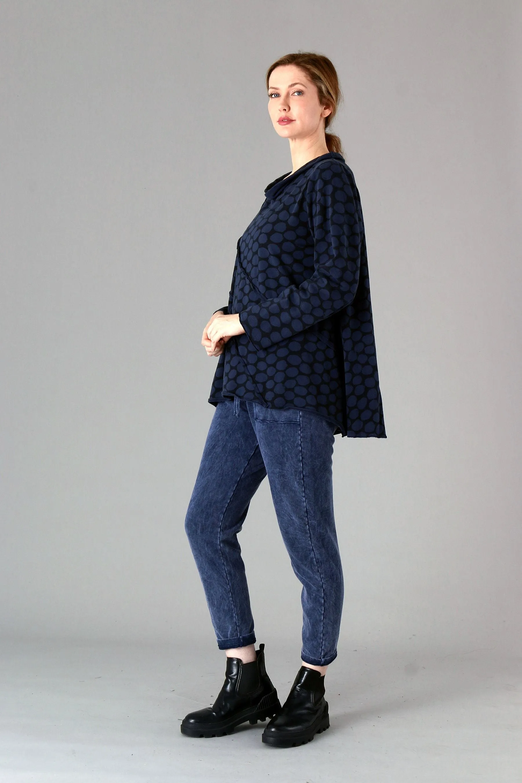 Denim Patch Polka Dot Tunic