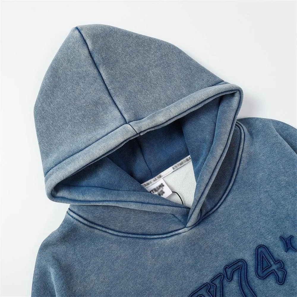 Distressed Fleece-lined essential Hoodie