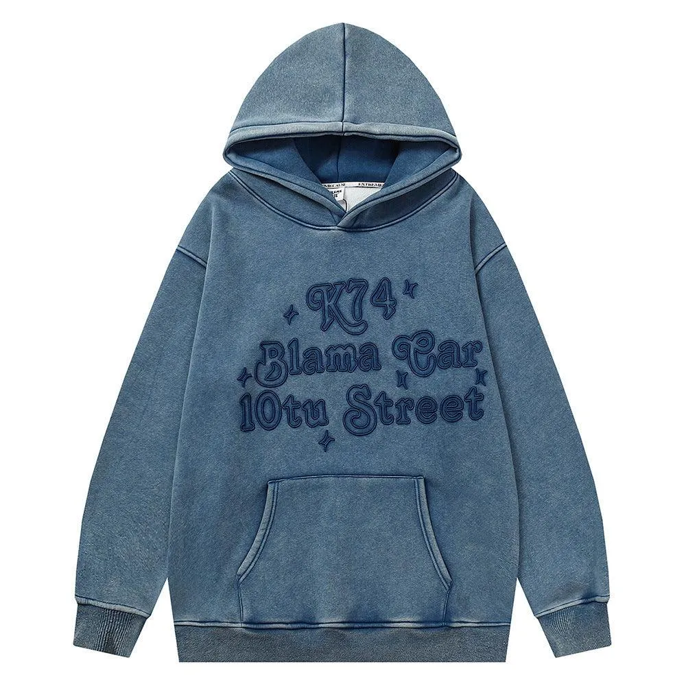 Distressed Fleece-lined essential Hoodie