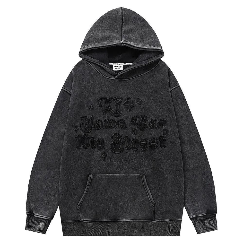 Distressed Fleece-lined essential Hoodie