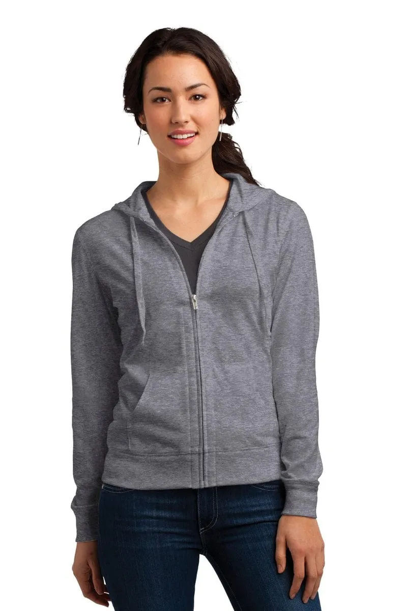 District DT2100: Women's Fitted Jersey Full-Zip Hoodie