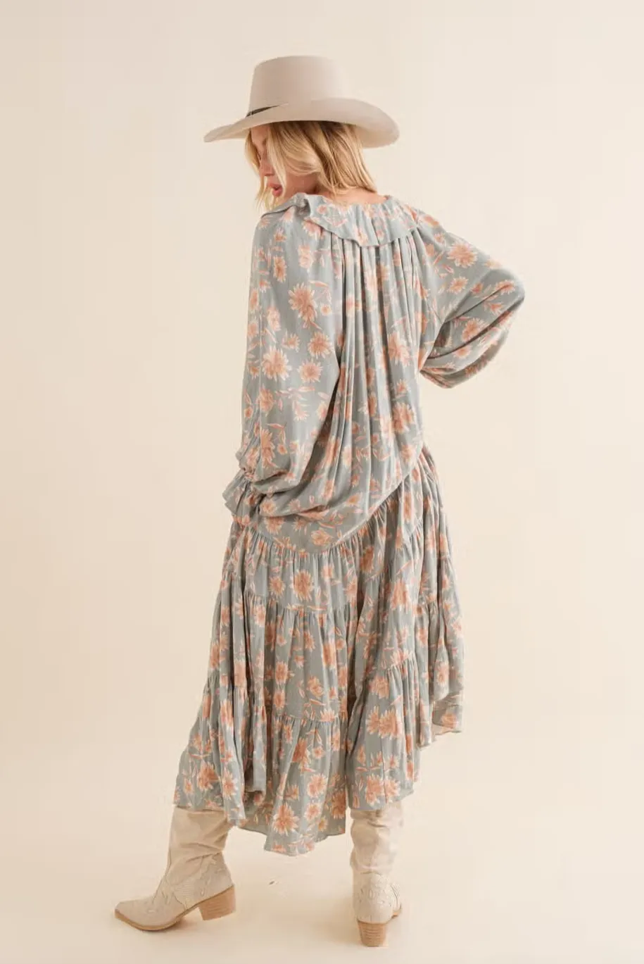 Dobby Floral Maxi Dress