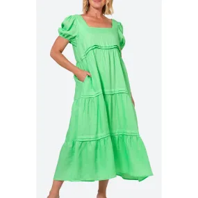 Dress La Vie Pintuck Maxi - Kiwi