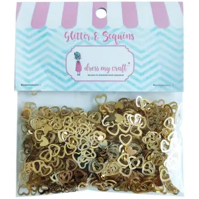 Dress My Craft Sequins 8gms - Golden Heart