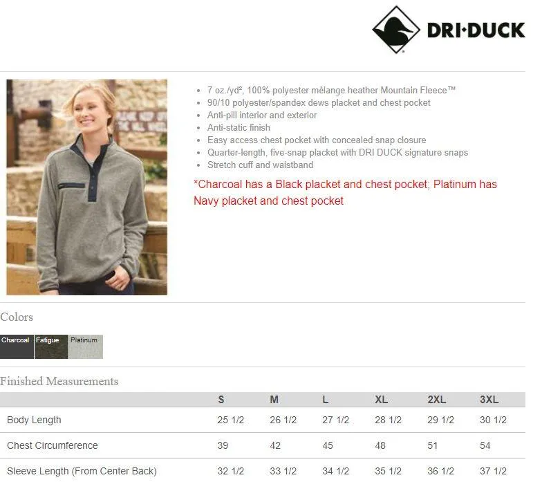 Dri Duck Denali Mountain Women's Fleece Pullover Sweatshirt