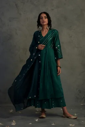 Emerald Green Bell Sleeves Kurta Set