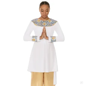 Eurotard - Women’s Tabernacle Praise Tunic (81116) - White/Gold