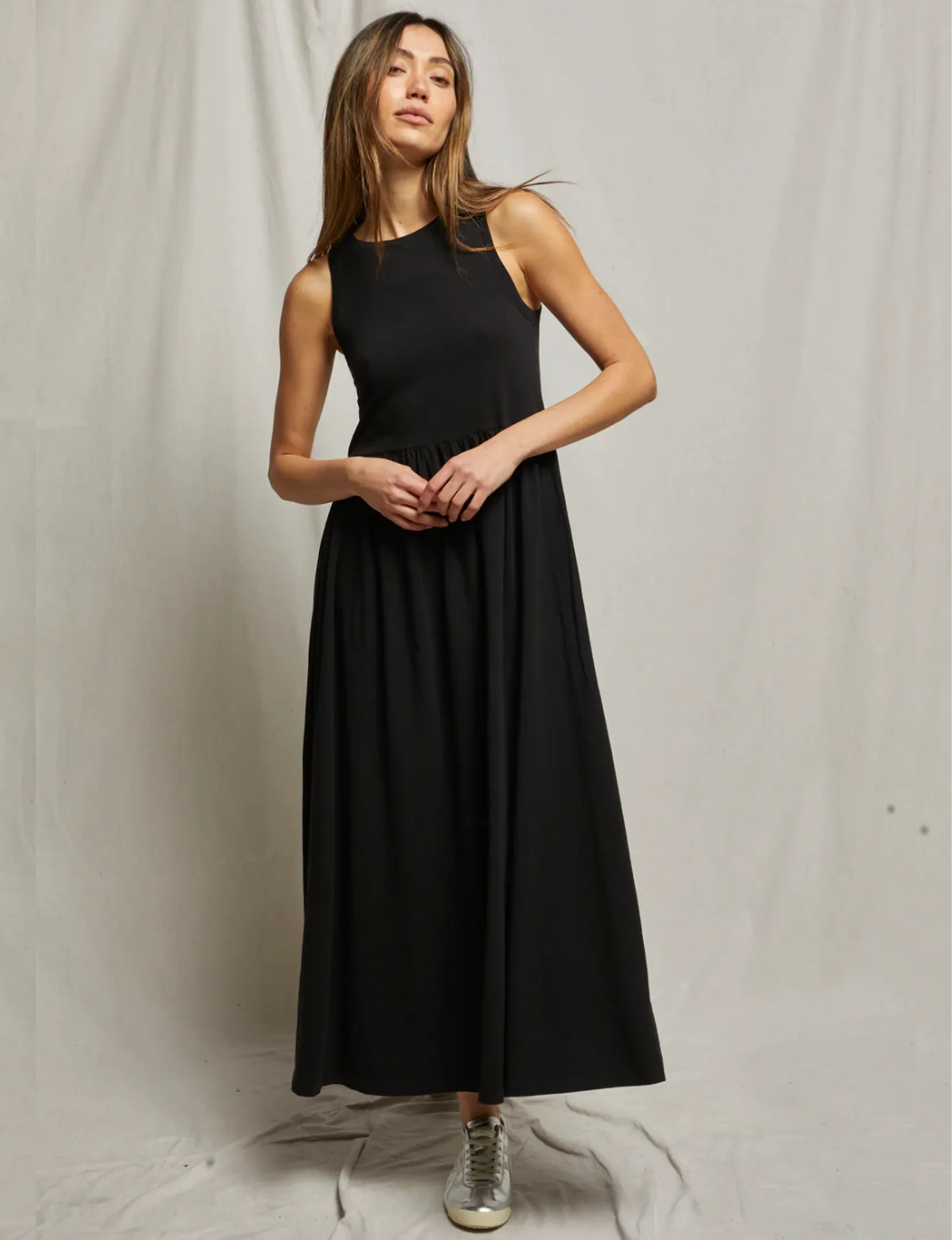 Eva Tiered Dress, True Black