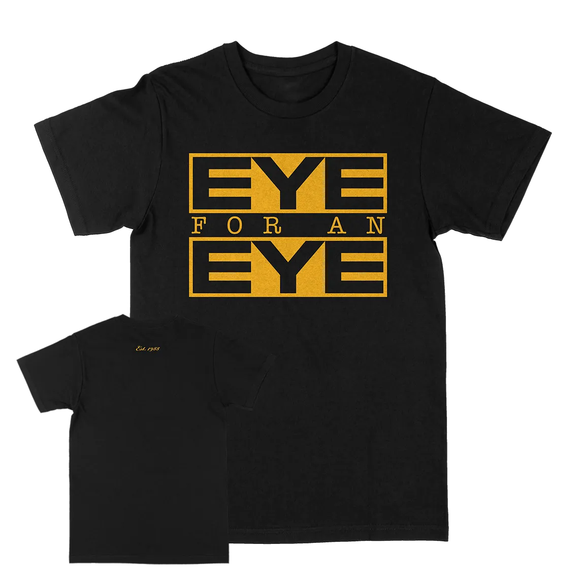 Eye For An Eye "Classic: Yellow" Black T-Shirt