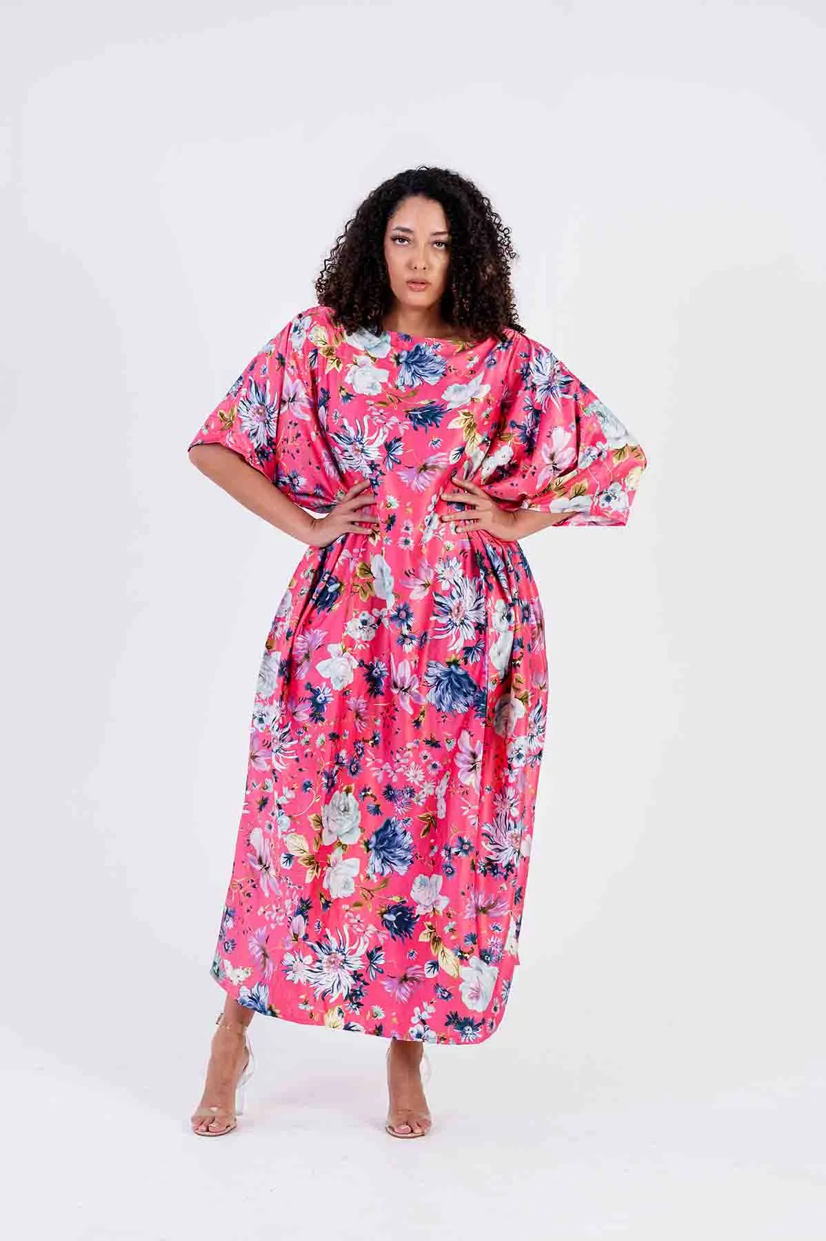 Farida Pink Floral Maxi Dress