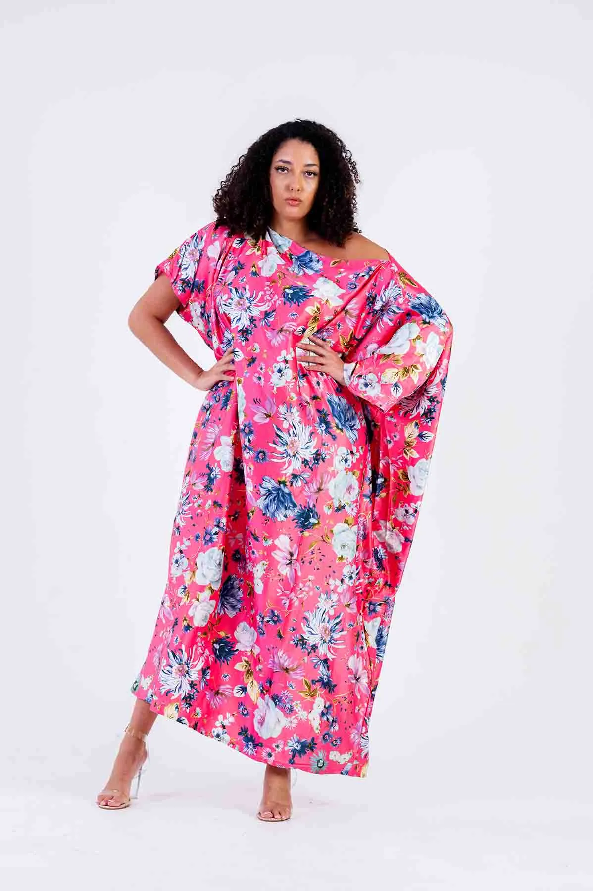 Farida Pink Floral Maxi Dress