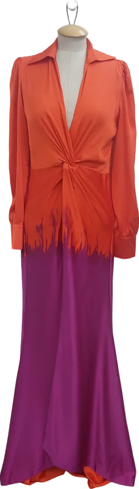 Fashion Nova Orange Melissa Ombre Maxi Dress UK XS