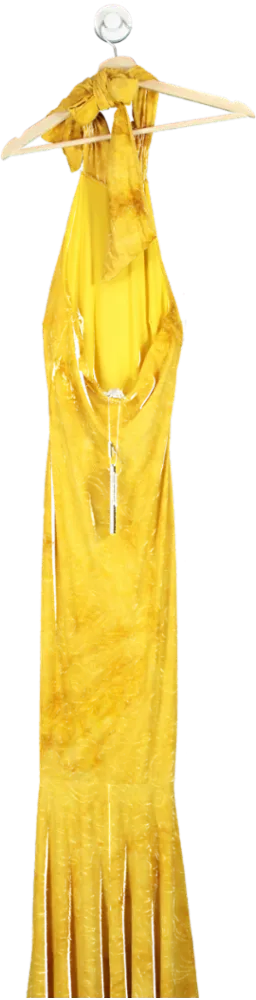 Fashion Nova Yellow Valinda Textured Maxi Dress UK S