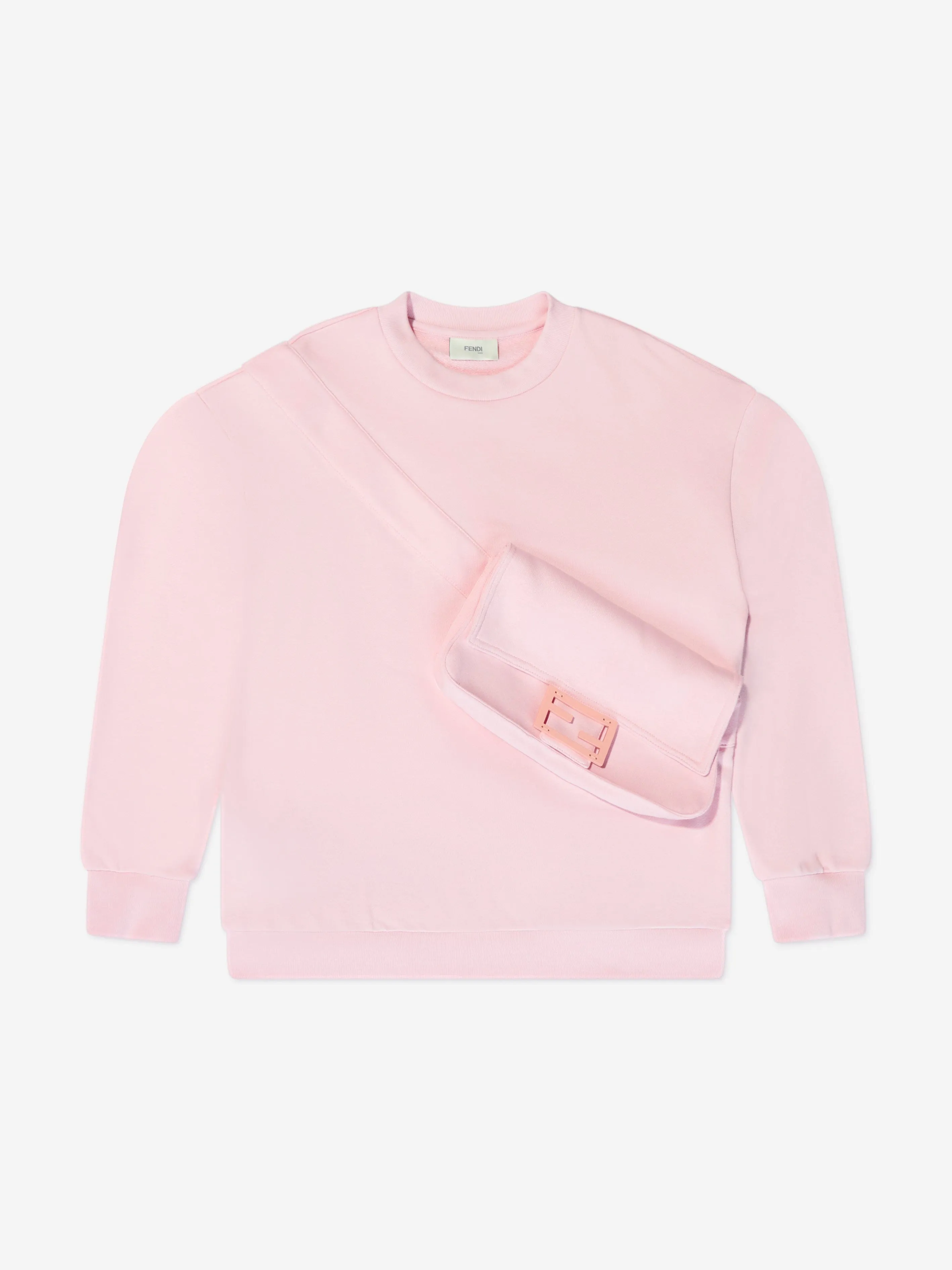 Fendi Girls Baguette Bag Sweatshirt in Pink