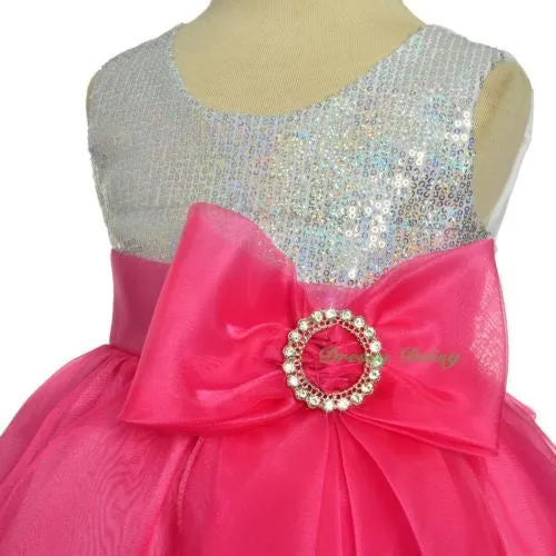 FG316 Girls' Sequined Wedding Flower Girl Formal Occasion Party Dress Up Size 12 Months - 4