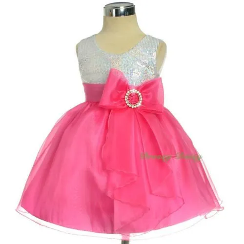 FG316 Girls' Sequined Wedding Flower Girl Formal Occasion Party Dress Up Size 12 Months - 4