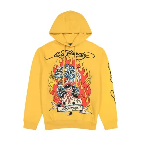 Fire Tiger Golden Yellow Pullover Hoodie