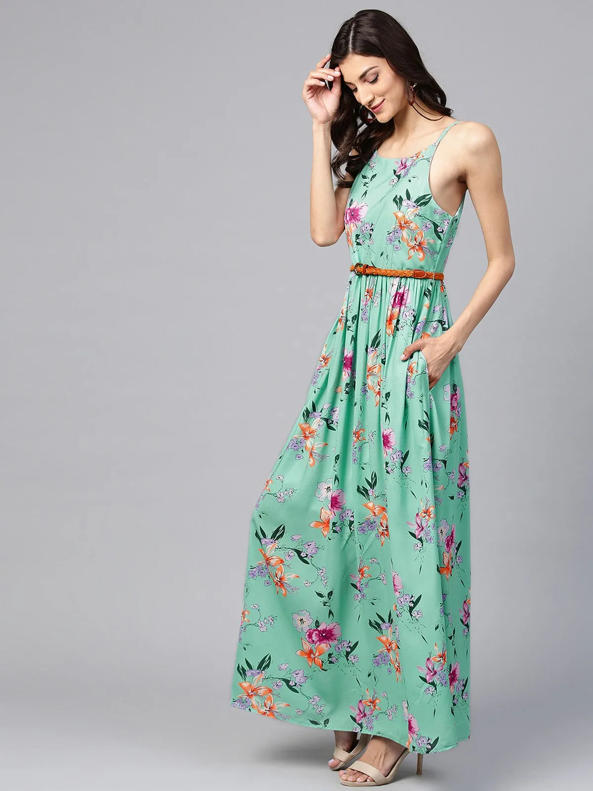 Floral Strappy Maxi Dress