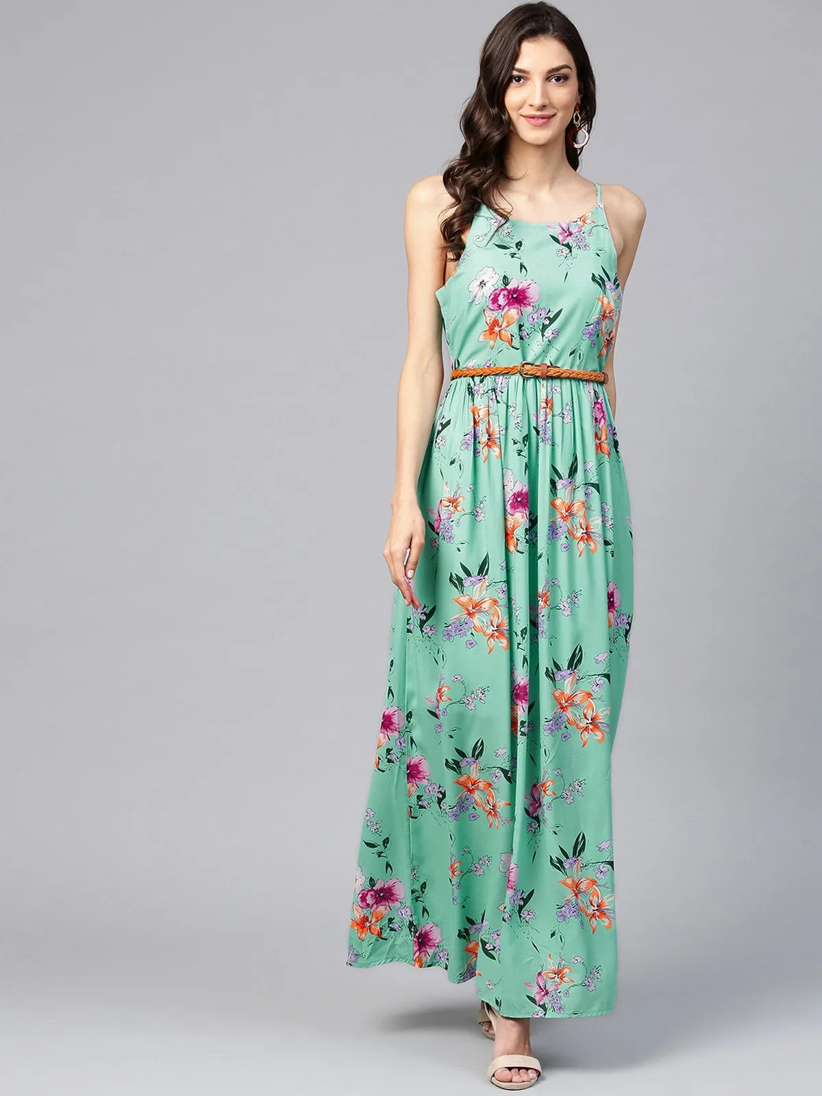 Floral Strappy Maxi Dress