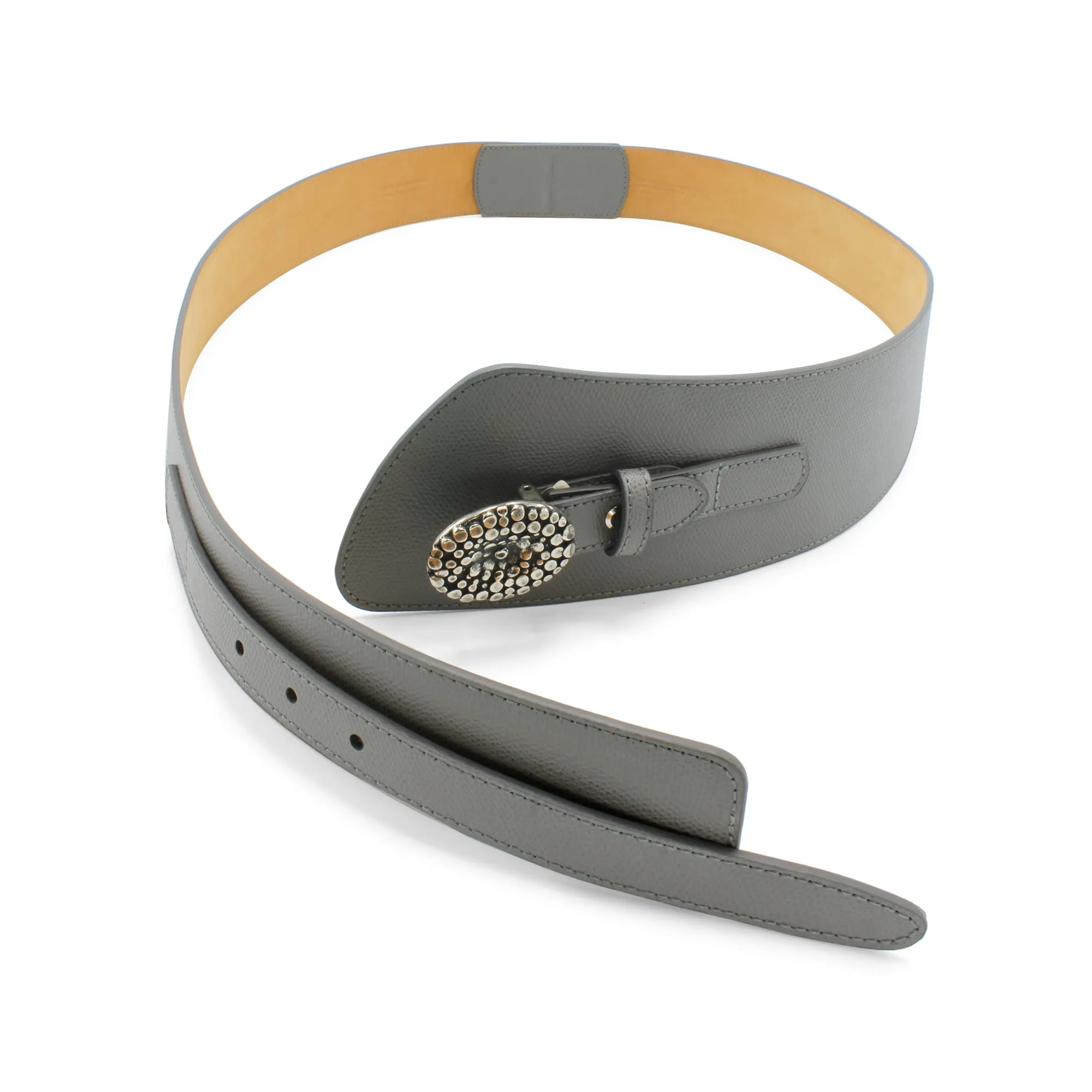 Fonda Assymetric Grey Wide Dauphin Belt