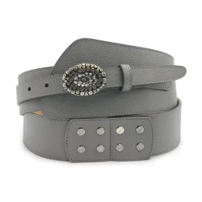 Fonda Assymetric Grey Wide Dauphin Belt