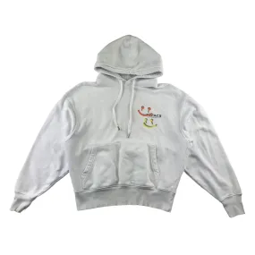 Forty hoodie adult size S white jersey pullover Deface print logo front and back